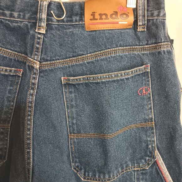 Indo Homegrown Vintage Men's Carpenter Jeans Sz 36- 32 Baggy Fit Mid Wash - Picture 9 of 11